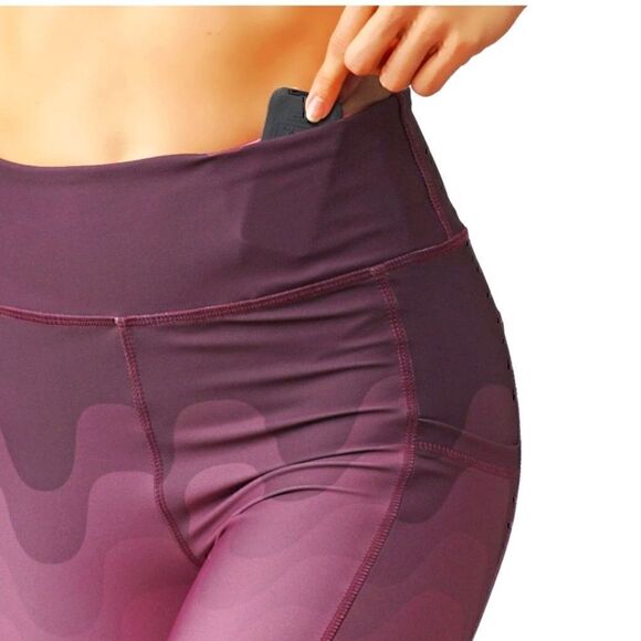 🔟CodeFit Top Trend Unique Wave Ombre Pattern. PINK/PURPLE Size L. Tummy control - Picture 6 of 12